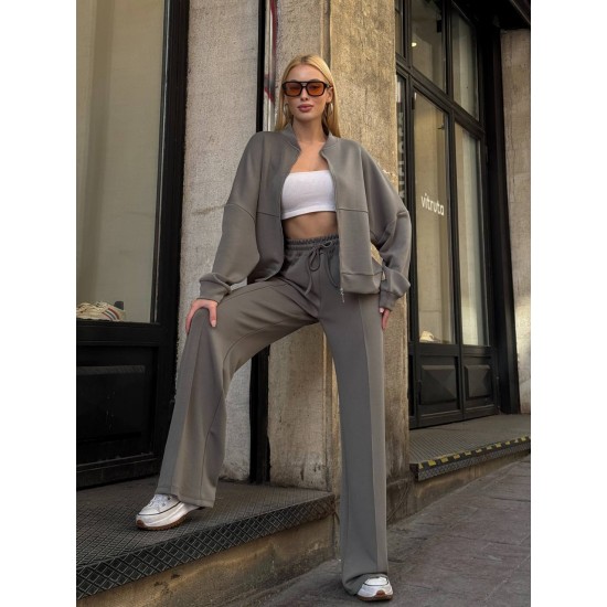 220175 TOPTAN HAKİ EŞOFMAN TAKIM