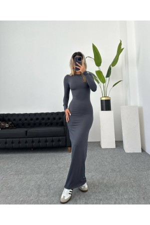 220185 TOPTAN ANTRASİT ELBİSE