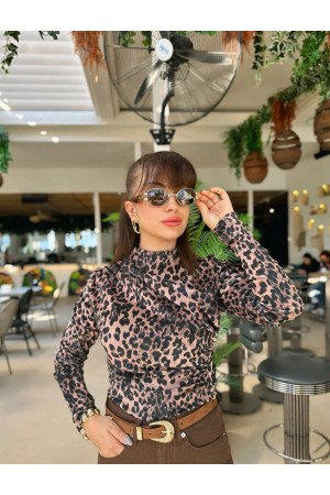 220188 TOPTAN LEOPAR BLUZ