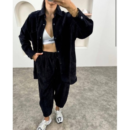 220206 black Pants suit