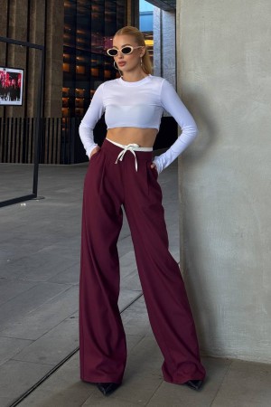 220238 TOPTAN BORDO PANTOLON