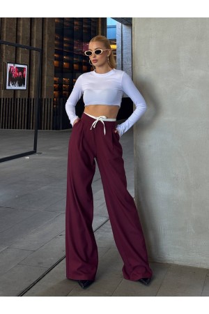 220238 TOPTAN BORDO PANTOLON