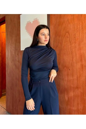 220262 TOPTAN LACİVERT BLUZ