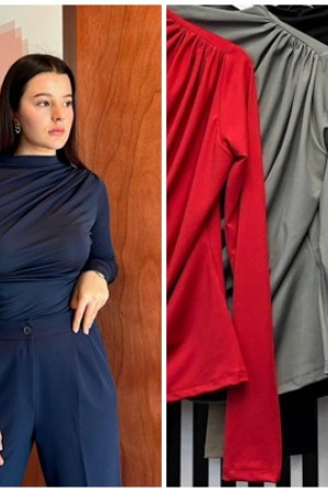 220266 TOPTAN GRİ BLUZ