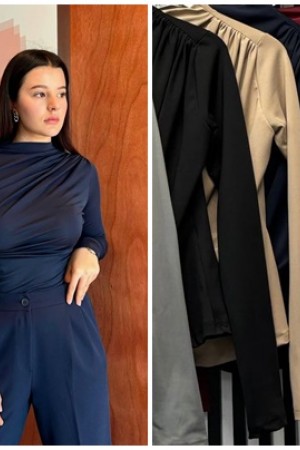 220267 TOPTAN BEJ BLUZ