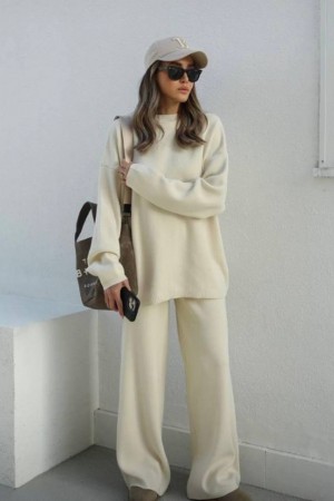 220269 TOPTAN EKRU PANTOLON TAKIM