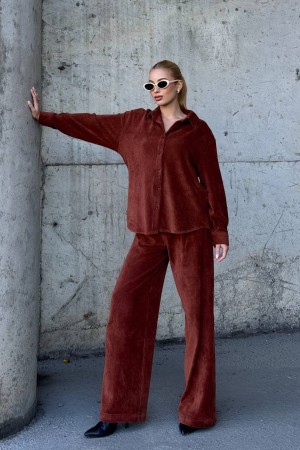 220287 coffee Pants suit