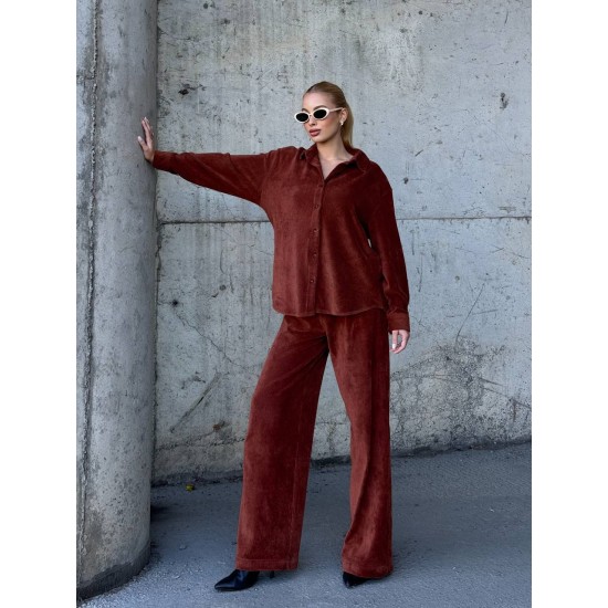 220287 coffee Pants suit