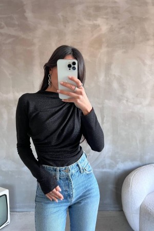 220290 TOPTAN SİYAH BLUZ