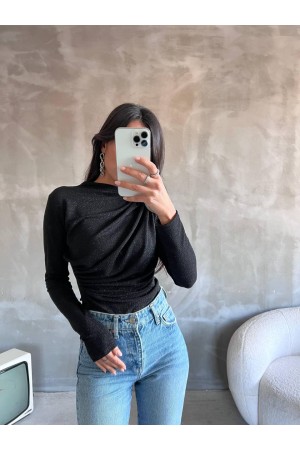 220290 TOPTAN SİYAH BLUZ