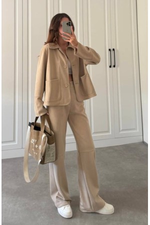 220299 TOPTAN BEJ PANTOLON TAKIM