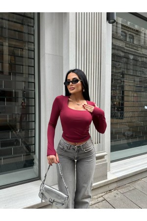 220334 TOPTAN BORDO BLUZ