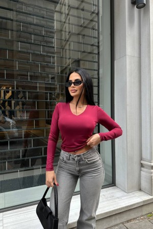 220340 burgundy BLOUSE