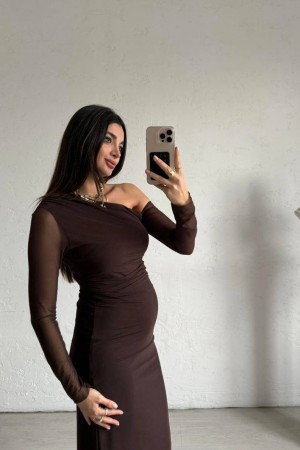 220345 TOPTAN KAHVE ELBİSE