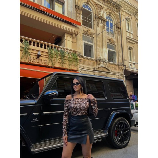 220351 leopard BLOUSE