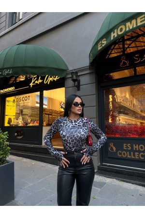 220355 TOPTAN LEOPAR BLUZ