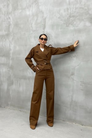 220377 TOPTAN KAHVE PANTOLON TAKIM