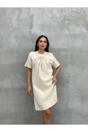 220386 TOPTAN BEYAZ ELBİSE