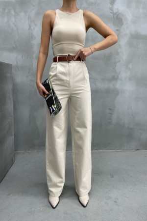 220387 TOPTAN BEJ PANTOLON