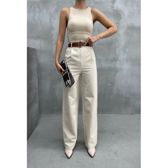 220387 TOPTAN BEJ PANTOLON
