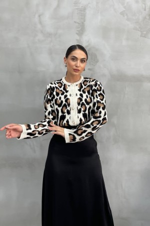 220390 leopard CARDIGAN