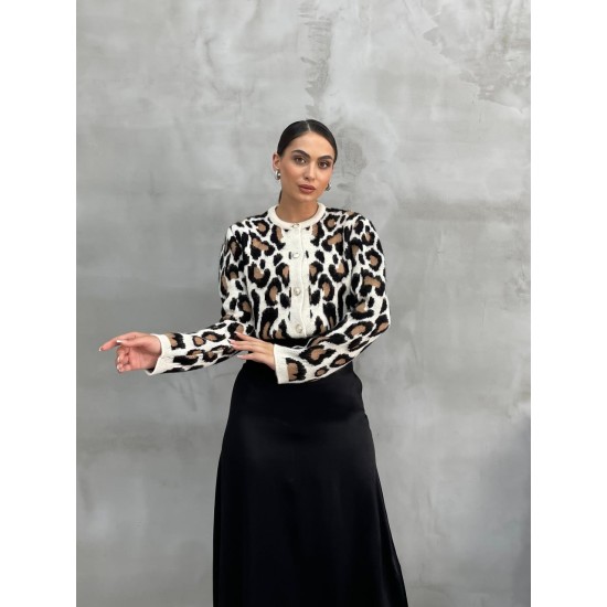 220390 leopard CARDIGAN