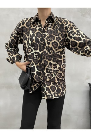 220391 TOPTAN LEOPAR GÖMLEK