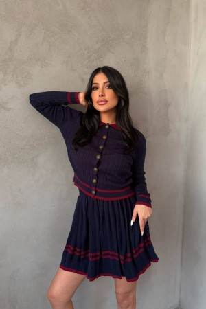 220427 TOPTAN LACİVERT ETEK TAKIM