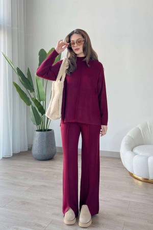 220433 TOPTAN BORDO PANTOLON TAKIM