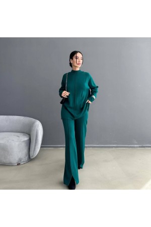 220435 TOPTAN ZÜMRÜT YEŞİL PANTOLON TAKIM