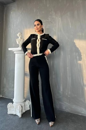 220436 black Pants suit