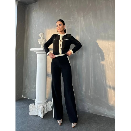 220436 black Pants suit