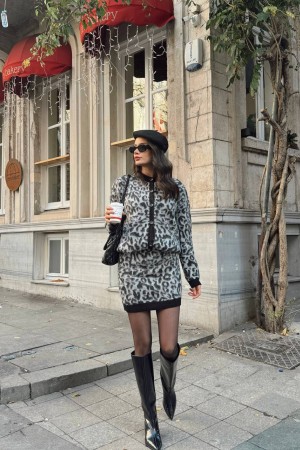 220448 leopard Skirt