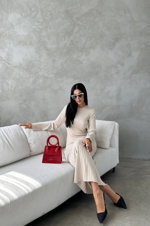 220455 TOPTAN BEJ ELBİSE