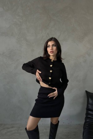 220460 TOPTAN SİYAH ETEK TAKIM