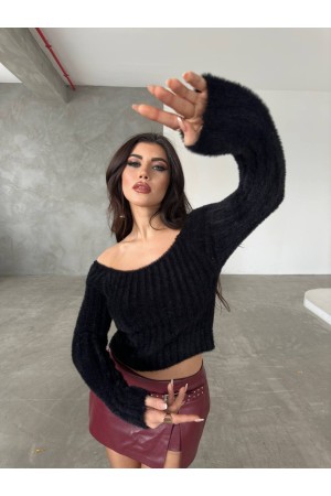 220468 TOPTAN SİYAH KAZAK