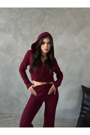 220475 TOPTAN BORDO PANTOLON TAKIM