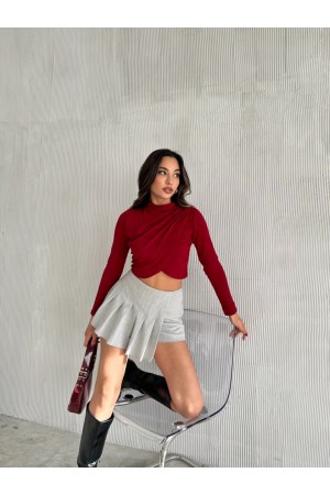 220493 TOPTAN BORDO BLUZ