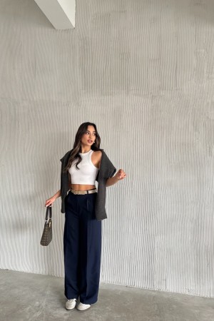 220525 Navy blue TROUSERS