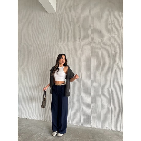 220525 Navy blue TROUSERS