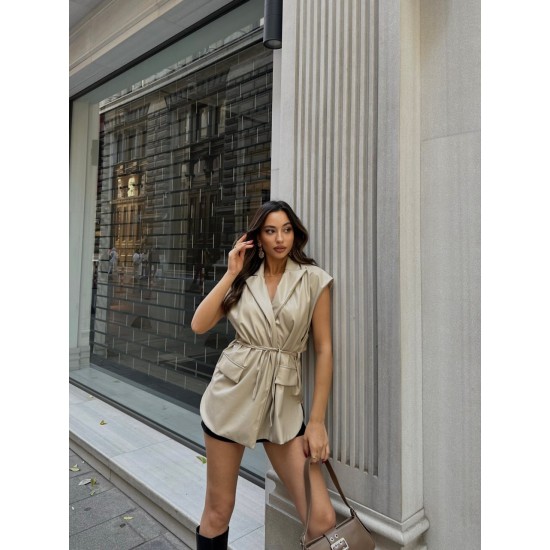 220527 beige WAISTCOAT