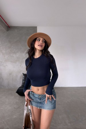 220532 TOPTAN LACİVERT CROP