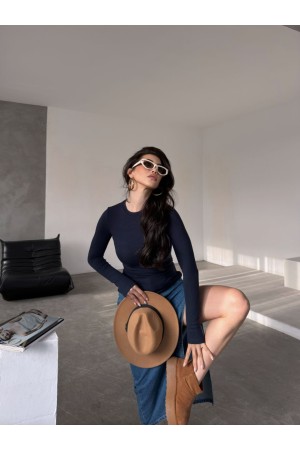 220537 TOPTAN LACİVERT BLUZ