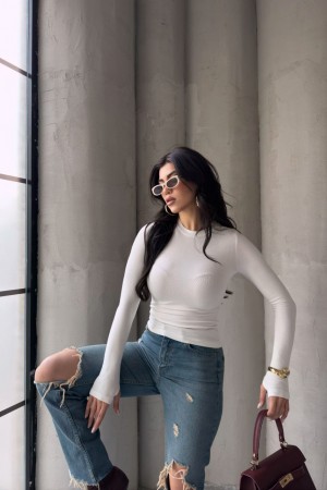 220543 TOPTAN BEYAZ BLUZ