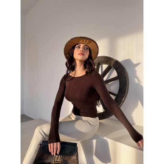 220550 coffee BLOUSE