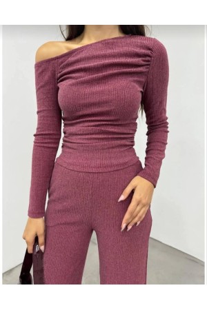 220555 TOPTAN GÜL KURUSU PANTOLON TAKIM