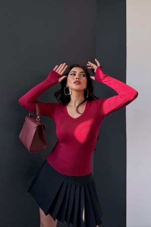 220562 burgundy BLOUSE