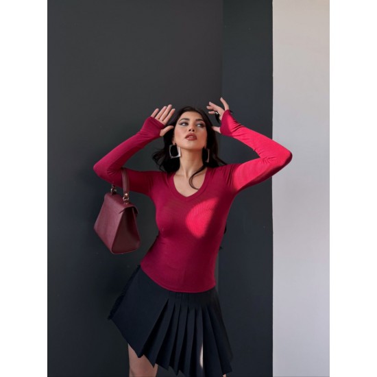 220562 burgundy BLOUSE