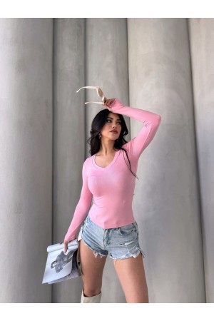 220564 TOPTAN PEMBE BLUZ