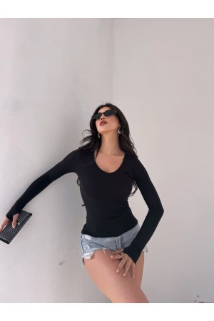 220565 TOPTAN SİYAH BLUZ
